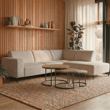 Hoekbank Sevilla 4-zits Rechts Beige Mahom