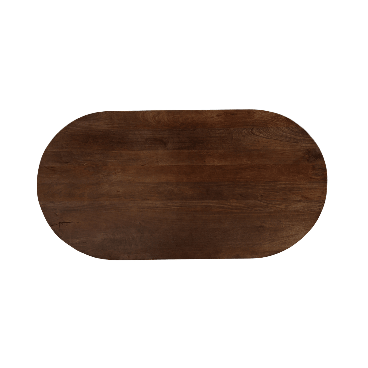 Donkerbruine ovale eettafel van mangohout