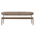 Eetkamerbank Japandi Kio 200 cm Taupe met walnoot onderstel Mahom
