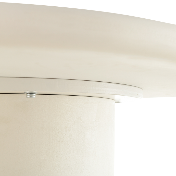 Eettafel Organisch Savannah Microcement Cilinderpoot 210 cm Wit Mahom