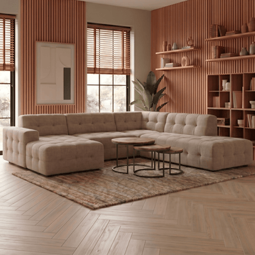 Bank Bilbao 5-zits U-opstelling Rechts White Mahom