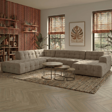 Bank Bilbao 5-zits U-opstelling Links White Mahom