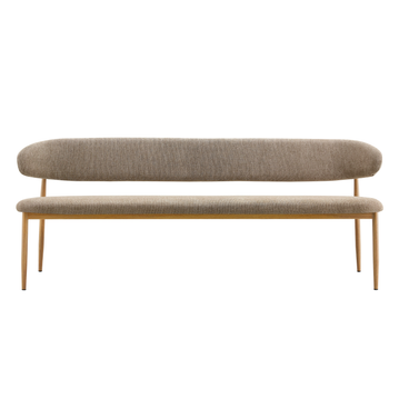 Eetkamerbank Japandi Kio 200 cm Taupe met eik onderstel Mahom