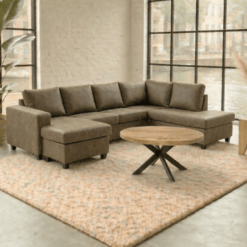 Hoekbank Santiago 4-zits U-opstelling Rechts Groen Mahom