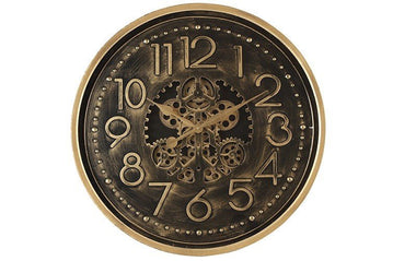 Wandklok Tasma L zwart/goud Ø70cm