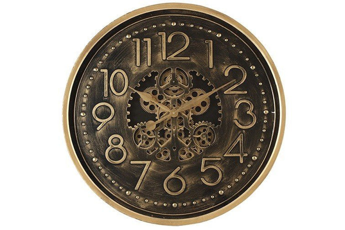 Wandklok Tasma L zwart/goud Ø70cm