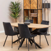 Mangohouten ovale eettafel