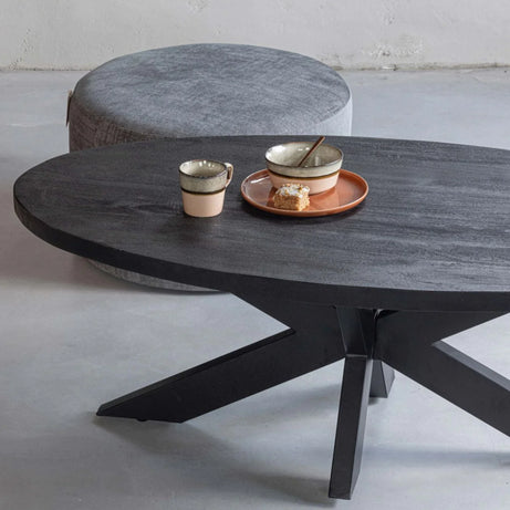 Mangohouten Salontafel Mesa Ovaal Black