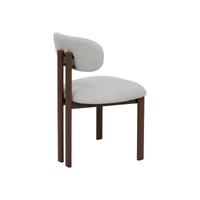 Eetkamerstoel Noor Beige met walnoot onderstel Mahom