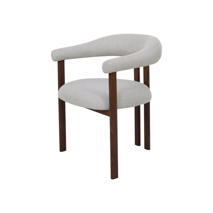 Eetkamerstoel Ariane Beige met walnoot onderstel Mahom