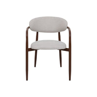 Eetkamerstoel Alexia Beige met walnoot onderstel Mahom