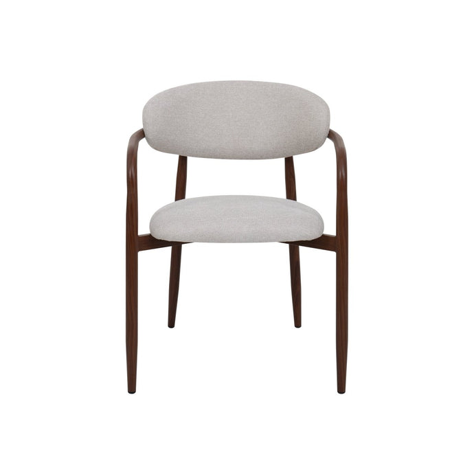 Eetkamerstoel Alexia Beige met walnoot onderstel Mahom