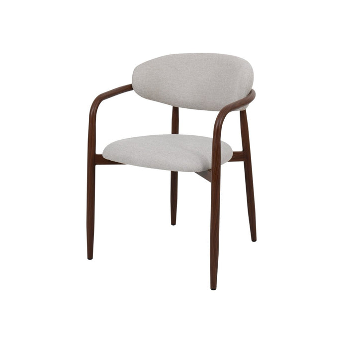 Eetkamerstoel Alexia Beige met walnoot onderstel Mahom