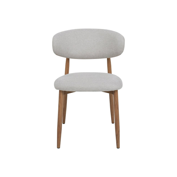 Eetkamerstoel Japandi Beige met eik onderstel Mahom