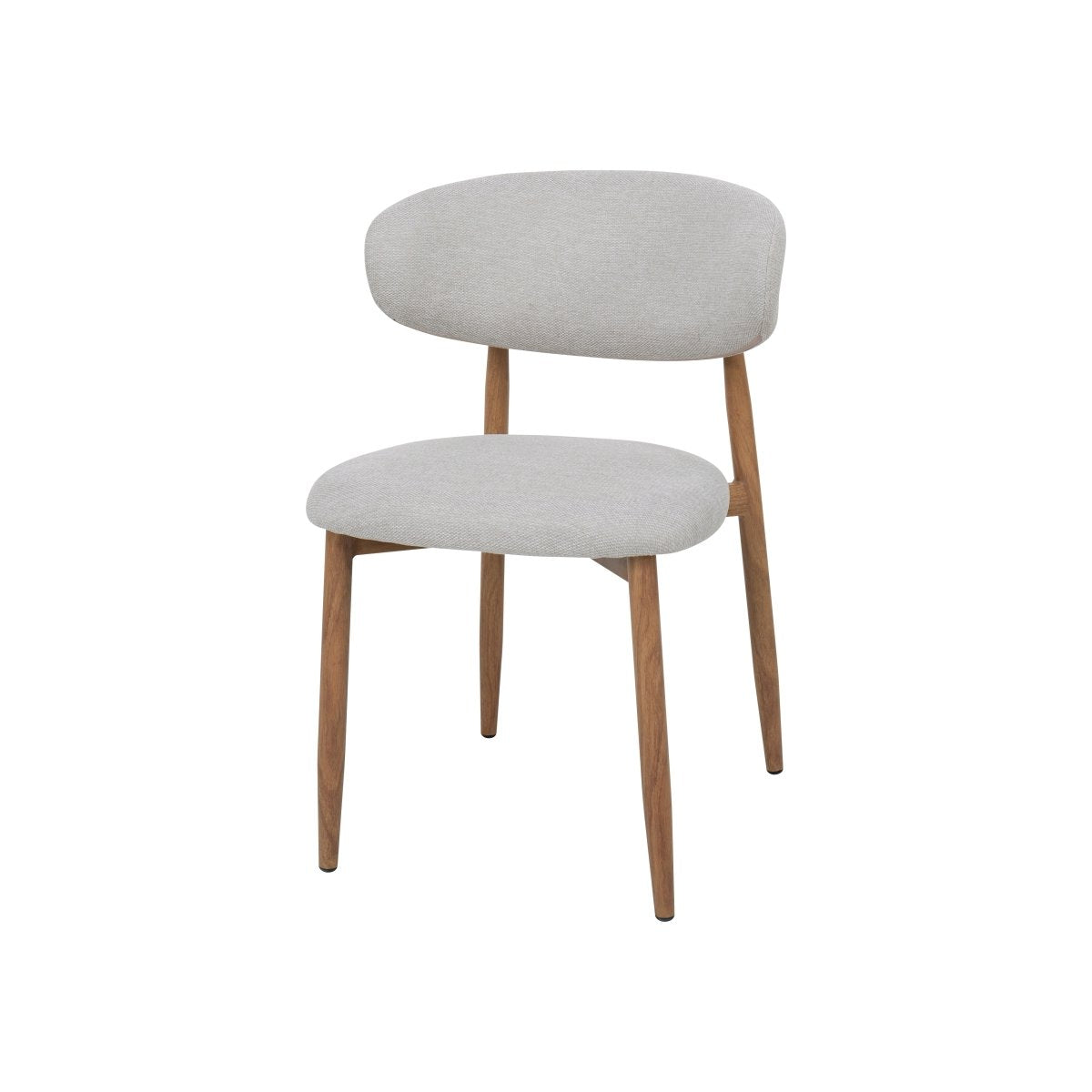 Eikenhouten eetkamerstoel Japandi beige