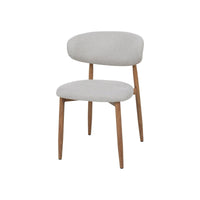 Eetkamerstoel Japandi Beige met eik onderstel Mahom