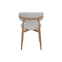 Eetkamerstoel Japandi Beige met eik onderstel Mahom