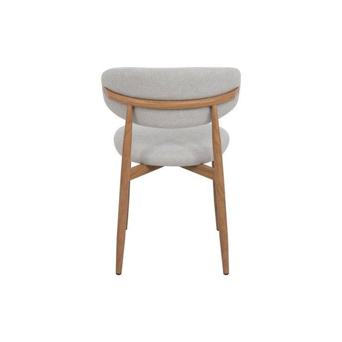 Eetkamerstoel Japandi Beige met eik onderstel Mahom