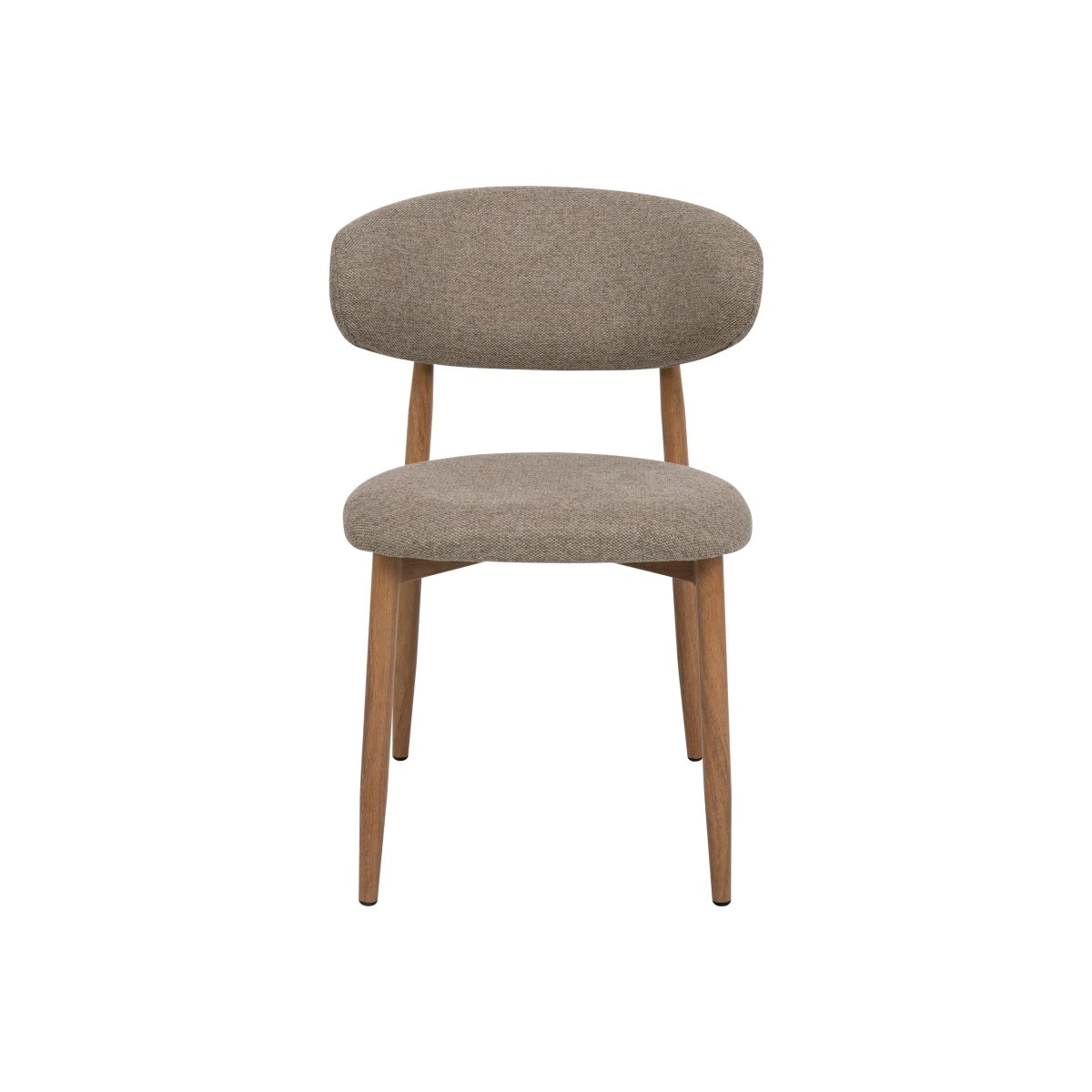 Eikenhouten eetkamerstoel Japandi taupe