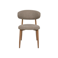 Eetkamerstoel Japandi Taupe met eik onderstel Mahom
