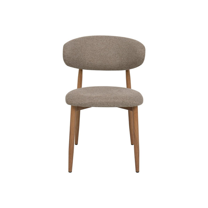Eetkamerstoel Japandi Taupe met eik onderstel Mahom