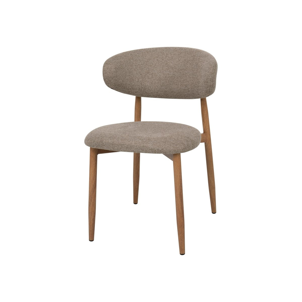 Eikenhouten eetkamerstoel Japandi taupe