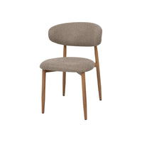 Eetkamerstoel Japandi Taupe met eik onderstel Mahom