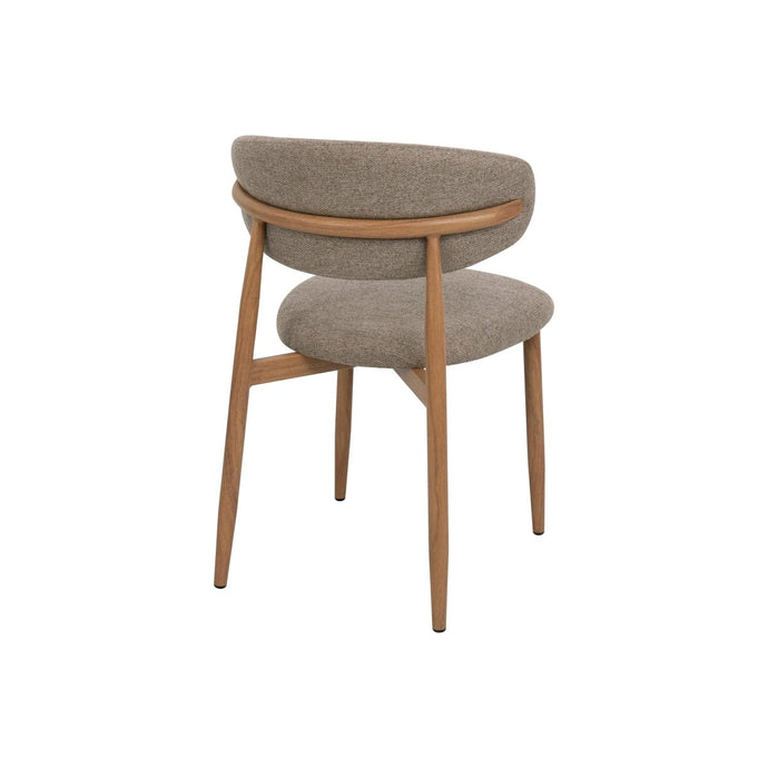 Eetkamerstoel Japandi Taupe met eik onderstel Mahom