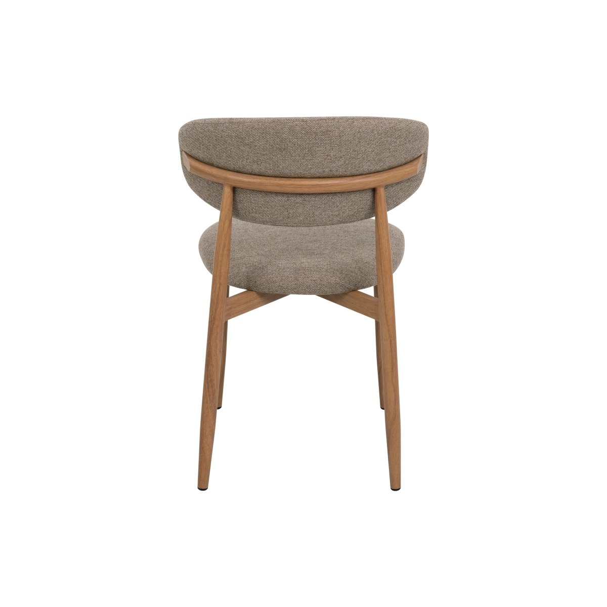 Eikenhouten eetkamerstoel Japandi taupe