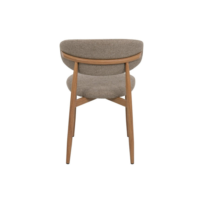 Eetkamerstoel Japandi Taupe met eik onderstel Mahom