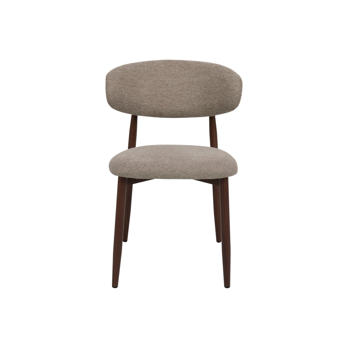 Walnoot eetkamerstoel Japandi taupe