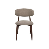 Eetkamerstoel Japandi Taupe met walnoot onderstel Mahom