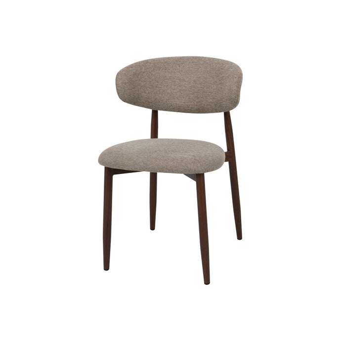 Eetkamerstoel Japandi Taupe met walnoot onderstel Mahom