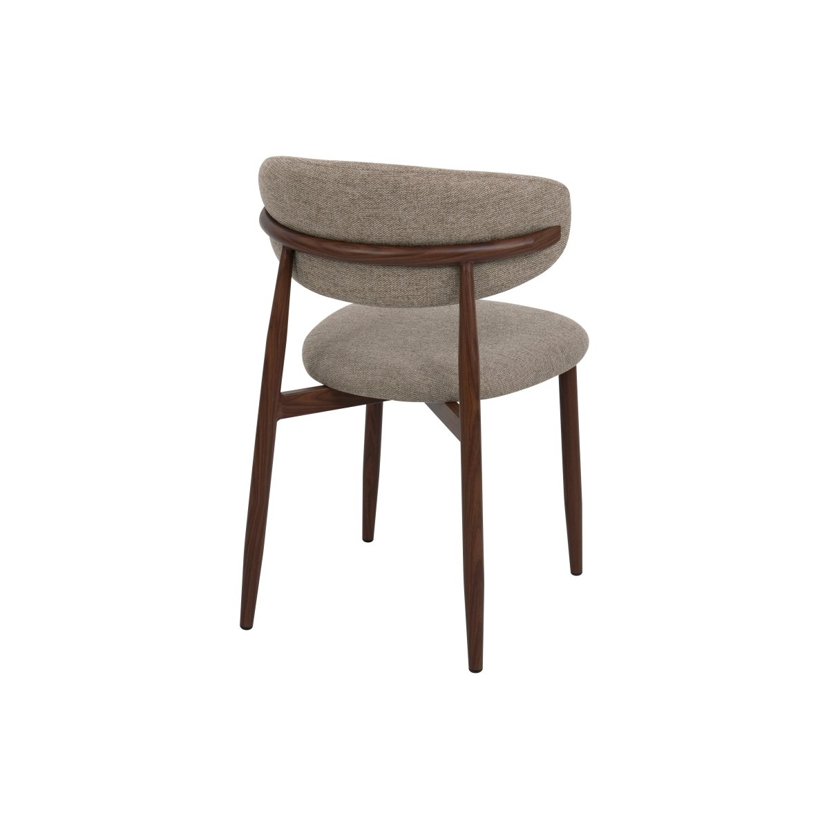 Walnoot eetkamerstoel Japandi taupe