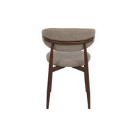 Eetkamerstoel Japandi Taupe met walnoot onderstel Mahom