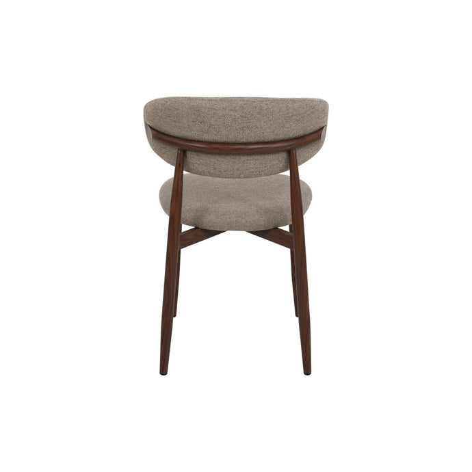 Eetkamerstoel Japandi Taupe met walnoot onderstel Mahom
