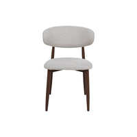 Eetkamerstoel Japandi Beige met walnoot onderstel Mahom