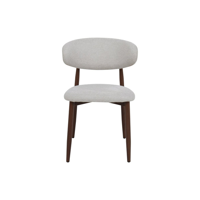 Eetkamerstoel Japandi Beige met walnoot onderstel Mahom