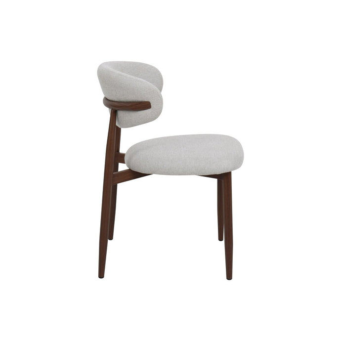 Eetkamerstoel Japandi Beige met walnoot onderstel Mahom