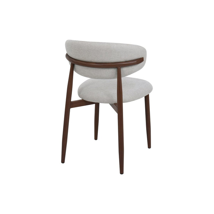 Eetkamerstoel Japandi Beige met walnoot onderstel Mahom