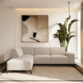 4-zit beige hoekbank 