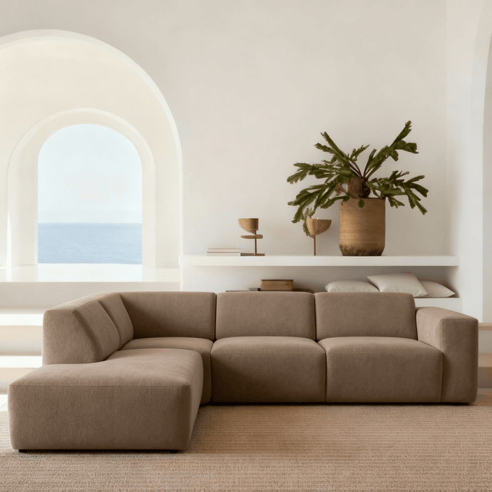 Hoekbank Isabel 4-zits Links Taupe Mahom