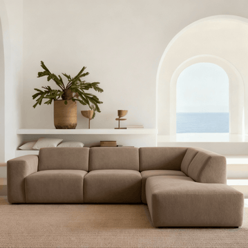 Hoekbank Isabel 4-zits Rechts Taupe Mahom