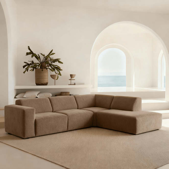 Hoekbank Isabel 4-zits Rechts Taupe Mahom