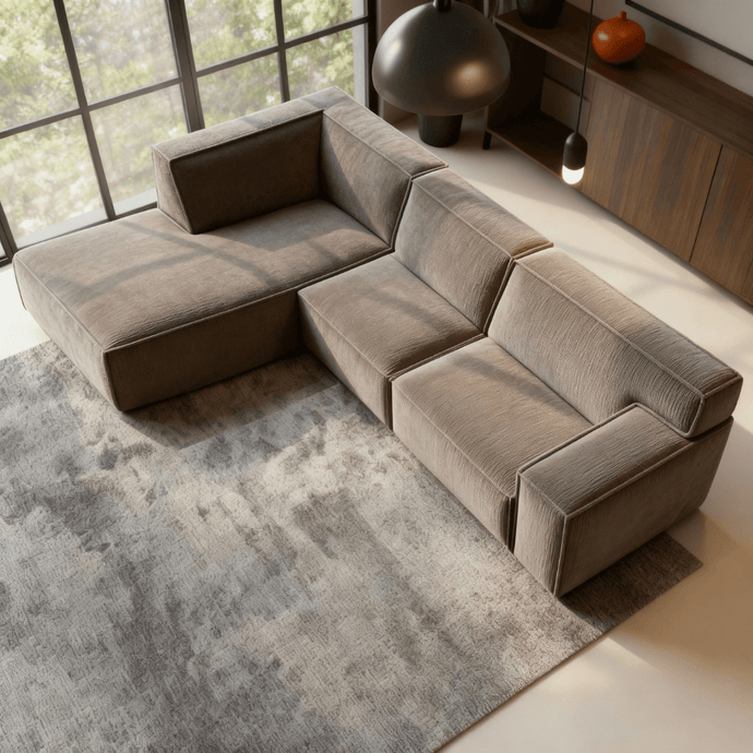 Hoekbank Milo 4-zits Links Taupe Mahom