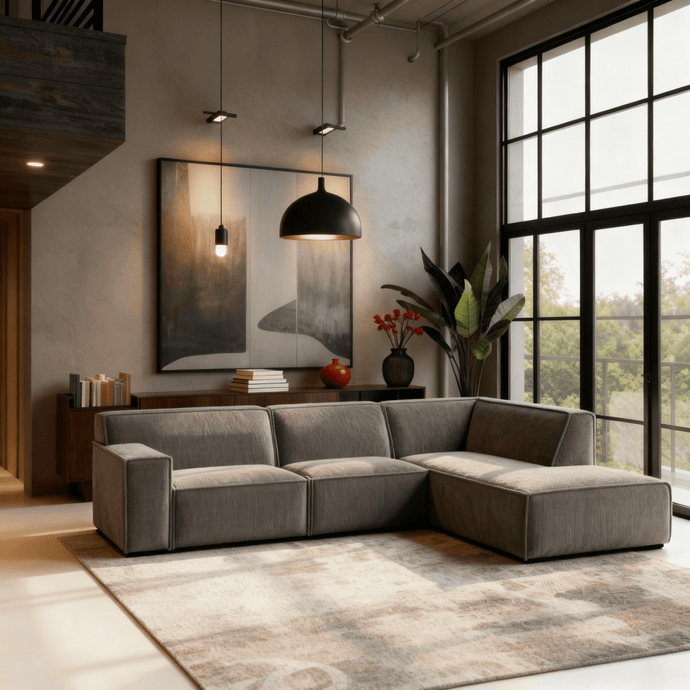 Hoekbank Milo 4-zits Rechts Taupe Mahom