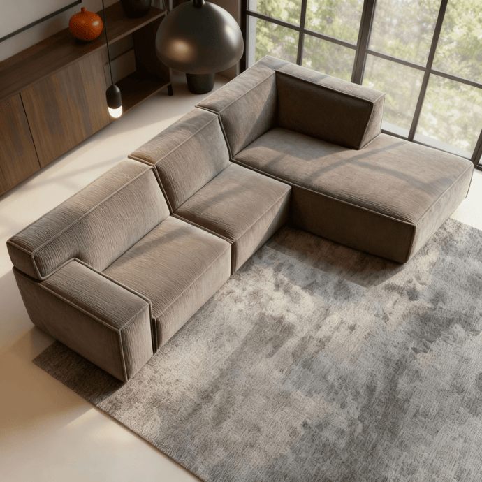 Hoekbank Milo 4-zits Rechts Taupe Mahom