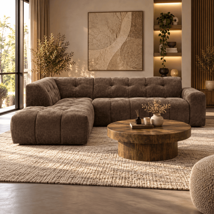 Hoekbank Noah 4-zits Links Espresso Mahom