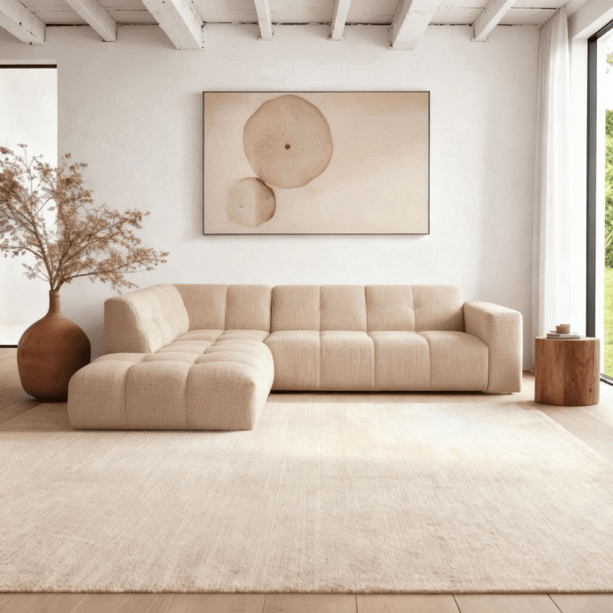 Hoekbank Noah 4-zits Links Crème Mahom