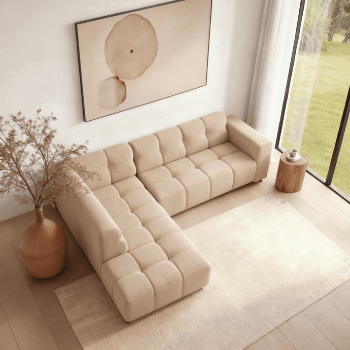 Hoekbank Noah 4-zits Links Crème Mahom